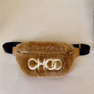 Jimmy Choo Tan Faux Fur Belt Bag Like New Original $1400